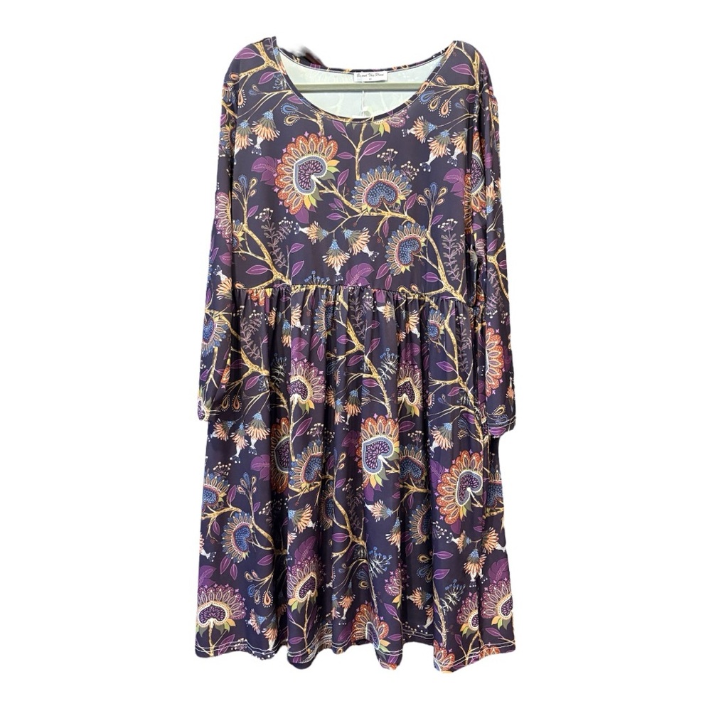 Beyond this Plane NWT purple floral tunic poly/spandex blend. Size 4x AR19